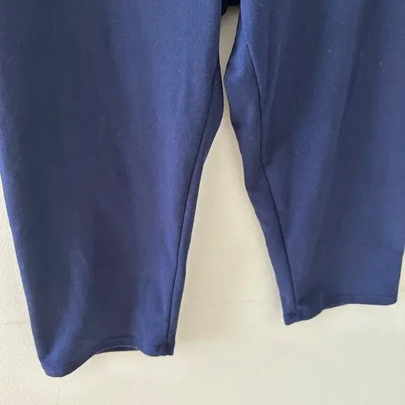 Stretch is Comfort Leggings Womens Medium Blue Capri Pocket High Rise Athleisure - Picture 3 of 8